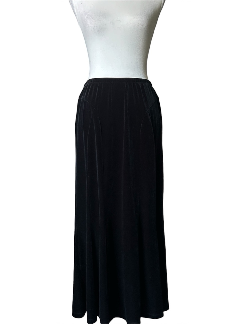 Y2K Goth “Laura Studio” Black Crushed Velvet Low Rise Maxi Skirt